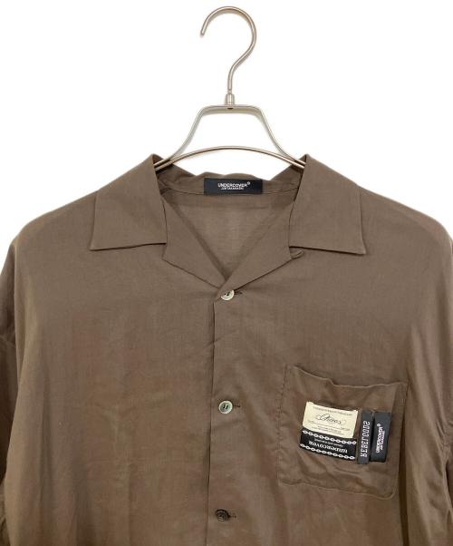 UNDERCOVER（アンダーカバー）UNDERCOVER (アンダーカバー) Ryローンネームコラージュ開襟BIGシャツ ブラウン サイズ:1の古着・服飾アイテム