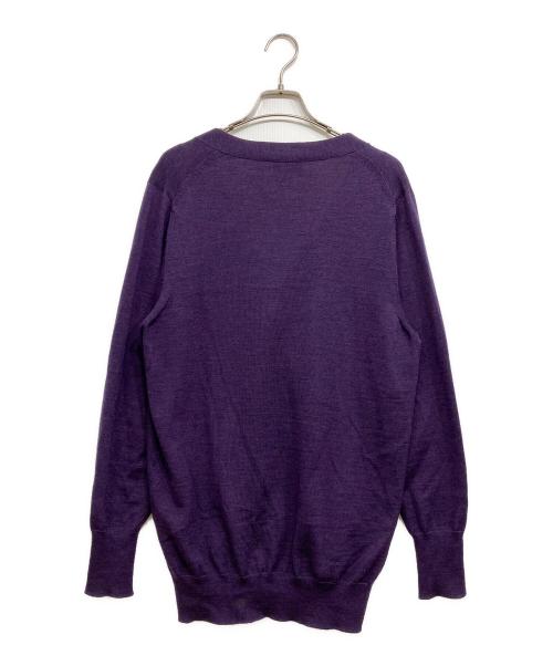 Vivienne Westwood man（ヴィヴィアン ウェストウッド マン）Vivienne Westwood man (ヴィヴィアン ウェストウッド マン) オーブ刺繍ウールカーディガン パープル サイズ:46の古着・服飾アイテム