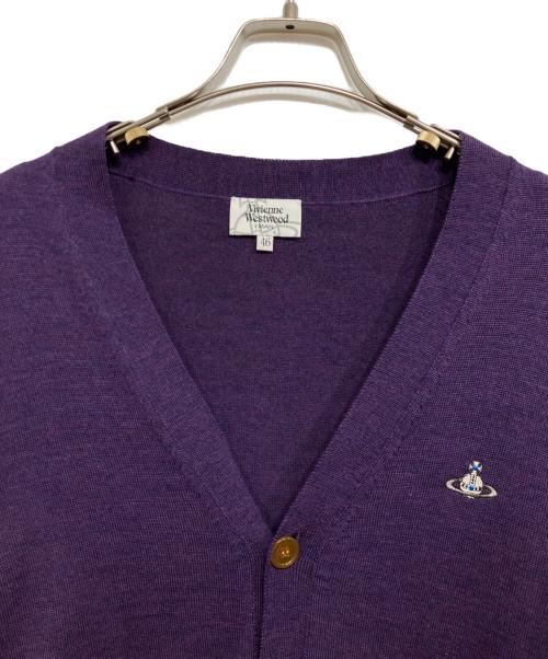 Vivienne Westwood man（ヴィヴィアン ウェストウッド マン）Vivienne Westwood man (ヴィヴィアン ウェストウッド マン) オーブ刺繍ウールカーディガン パープル サイズ:46の古着・服飾アイテム