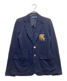 POLO RALPH LAUREN（ポロ・ラルフローレン）の古着「イニシャルロゴ刺繍ブレザー」｜ネイビー