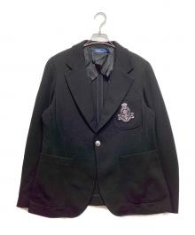 POLO RALPH LAUREN（ポロ・ラルフローレン）の古着「エンブレム刺繍ブレザー」｜ブラック