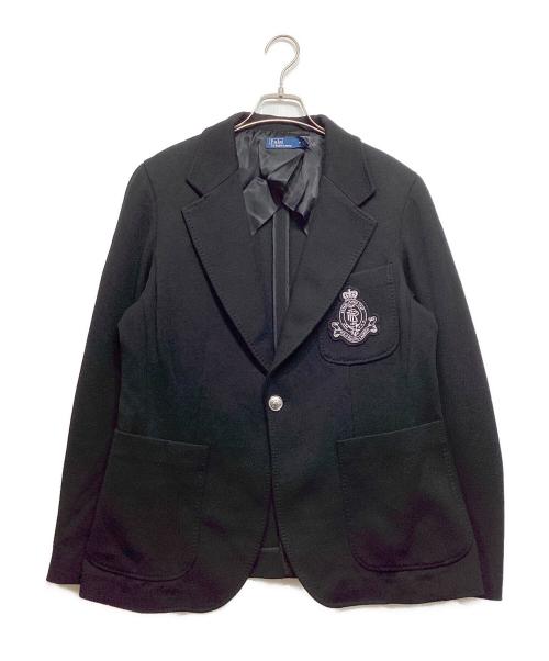 POLO RALPH LAUREN（ポロ・ラルフローレン）POLO RALPH LAUREN (ポロ・ラルフローレン) エンブレム刺繍ブレザー ブラック サイズ:14の古着・服飾アイテム