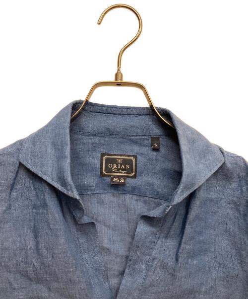 ORIAN vintage（オリアンヴィンテージ）ORIAN vintage (オリアンヴィンテージ) リネンカプリシャツ ネイビー サイズ:Sの古着・服飾アイテム