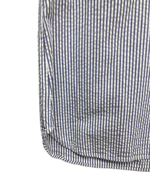 ORIAN vintage（オリアンヴィンテージ）ORIAN vintage (オリアンヴィンテージ) ストライプ コットンシアサッカー カプリシャツ ホワイト×ネイビー サイズ:Sの古着・服飾アイテム