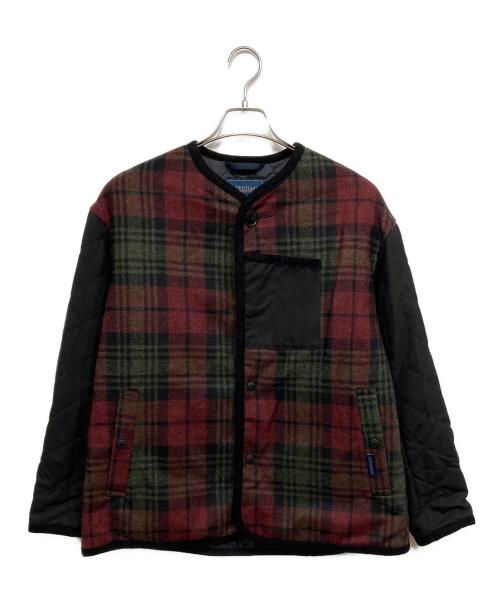 LAVENHAM（ラベンハム）LAVENHAM (ラベンハム) タータンチェック キルティングジャケット グリーン×レッド サイズ:36の古着・服飾アイテム