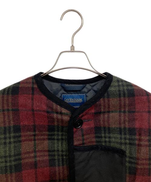 LAVENHAM（ラベンハム）LAVENHAM (ラベンハム) タータンチェック キルティングジャケット グリーン×レッド サイズ:36の古着・服飾アイテム