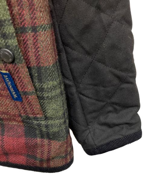 LAVENHAM（ラベンハム）LAVENHAM (ラベンハム) タータンチェック キルティングジャケット グリーン×レッド サイズ:36の古着・服飾アイテム