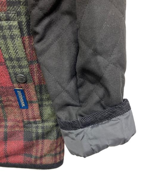 LAVENHAM（ラベンハム）LAVENHAM (ラベンハム) タータンチェック キルティングジャケット グリーン×レッド サイズ:36の古着・服飾アイテム