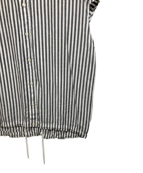 Spick and Span（スピック＆スパン）Spick and Span (スピック＆スパン) リネンブレンドフレンチヘムギャザーシャツ グレー×ホワイト サイズ:Freeの古着・服飾アイテム