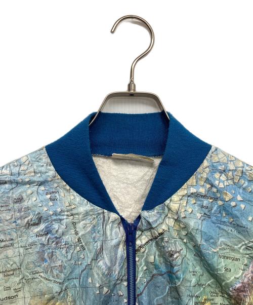 USED（ユーズド）USED (ユーズド) マッププリントブルゾン ブルー サイズ:Lの古着・服飾アイテム