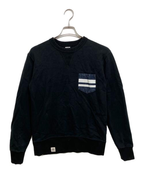 MOMOTARO JEANS（桃太郎ジーンズ）MOMOTARO JEANS (桃太郎ジーンズ) GTBデニムポケットスウェット ブラック サイズ:Mの古着・服飾アイテム