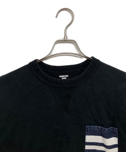 MOMOTARO JEANS（桃太郎ジーンズ）MOMOTARO JEANS (桃太郎ジーンズ) GTBデニムポケットスウェット ブラック サイズ:Mの古着・服飾アイテム