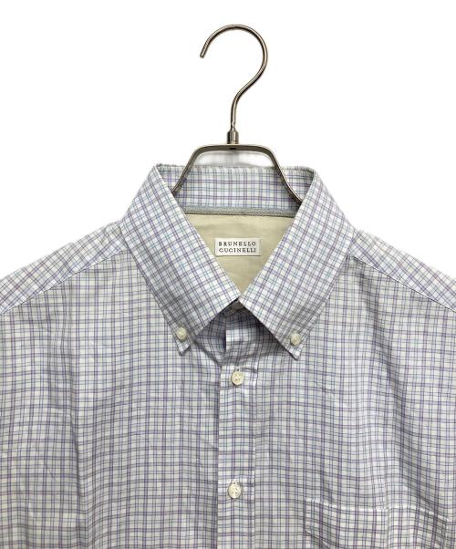 BRUNELLO CUCINELLI（ブルネロクチネリ）BRUNELLO CUCINELLI (ブルネロクチネリ) ボタンダウンシャツ パープル サイズ:Mの古着・服飾アイテム