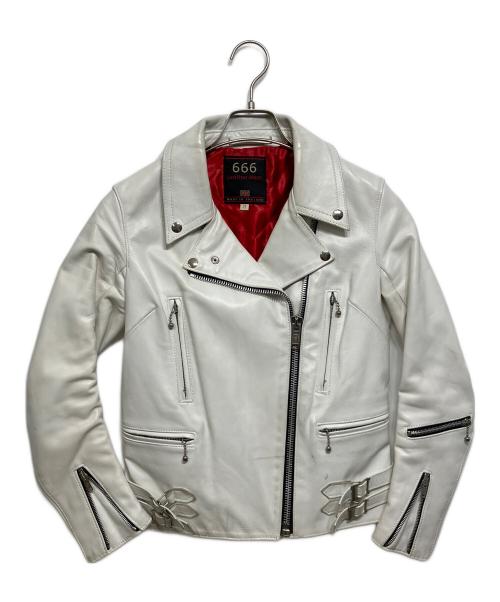 666（666）666 (666) ダブルライダースジャケット ホワイト サイズ:34の古着・服飾アイテム
