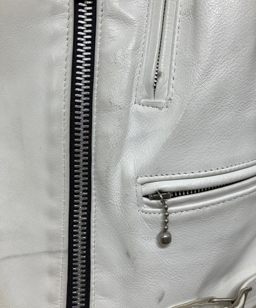 666（666）666 (666) ダブルライダースジャケット ホワイト サイズ:34の古着・服飾アイテム