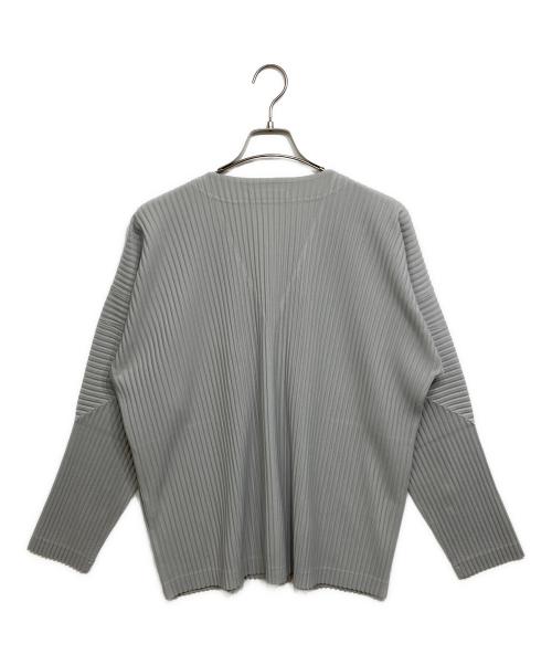HOMME PLISSE ISSEY MIYAKE（オム プリッセ イッセイ ミヤケ）HOMME PLISSE ISSEY MIYAKE (オム プリッセ イッセイ ミヤケ) プリーツカーディガン グレー サイズ:2の古着・服飾アイテム