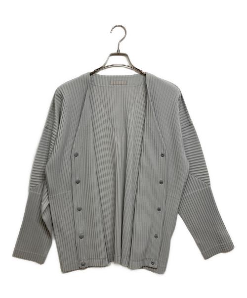 HOMME PLISSE ISSEY MIYAKE（オム プリッセ イッセイ ミヤケ）HOMME PLISSE ISSEY MIYAKE (オム プリッセ イッセイ ミヤケ) プリーツカーディガン グレー サイズ:2の古着・服飾アイテム
