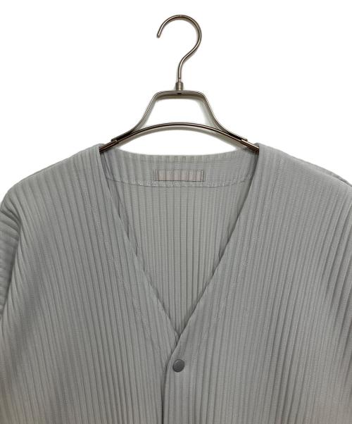 HOMME PLISSE ISSEY MIYAKE（オム プリッセ イッセイ ミヤケ）HOMME PLISSE ISSEY MIYAKE (オム プリッセ イッセイ ミヤケ) プリーツカーディガン グレー サイズ:2の古着・服飾アイテム