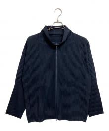 HOMME PLISSE ISSEY MIYAKE（オム プリッセ イッセイ ミヤケ）の古着「BASICS ジップアッププリーツブルゾン」｜ネイビー