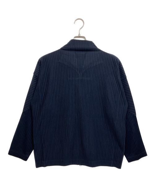 HOMME PLISSE ISSEY MIYAKE（オム プリッセ イッセイ ミヤケ）HOMME PLISSE ISSEY MIYAKE (オム プリッセ イッセイ ミヤケ) BASICS ジップアッププリーツブルゾン ネイビー サイズ:2の古着・服飾アイテム