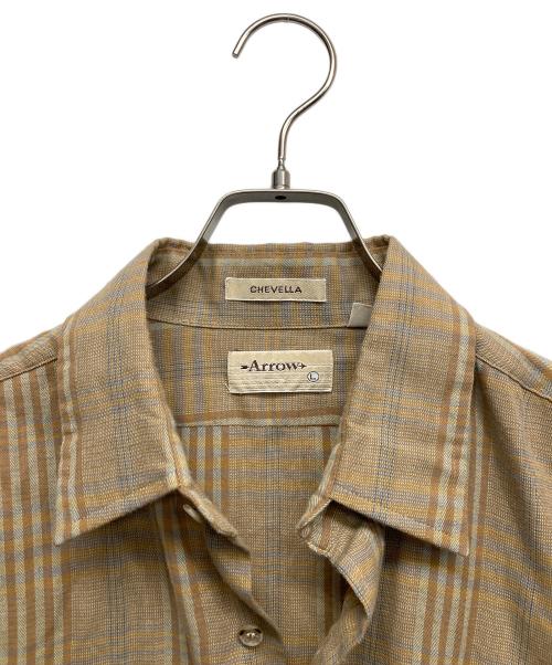 ARROW（アロー）ARROW (アロー) ヴィンテージチェックシャツ ブラウン サイズ:Lの古着・服飾アイテム