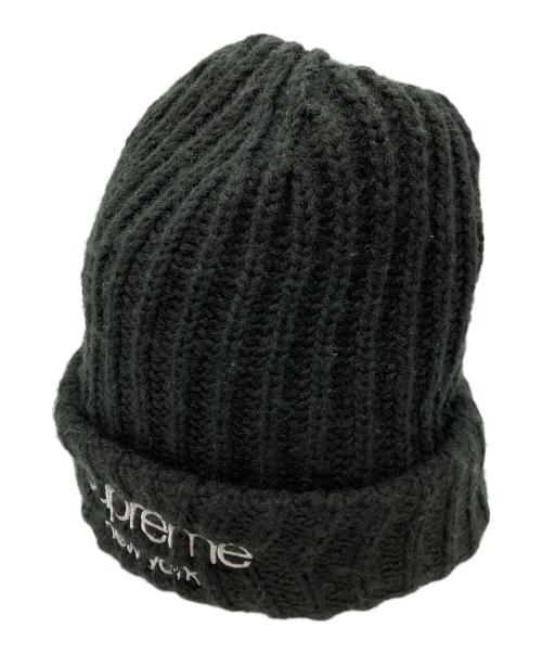 SUPREME（シュプリーム）SUPREME (シュプリーム) Cassic Logo Chunky Ridded Beanie ブラックの古着・服飾アイテム