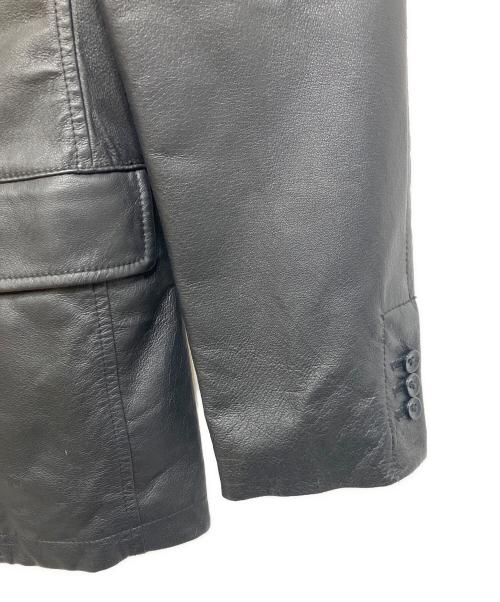 Calvin Klein Jeans（カルバンクラインジーンズ）Calvin Klein Jeans (カルバンクラインジーンズ) レザーテーラードジャケット ブラック サイズ:XLの古着・服飾アイテム