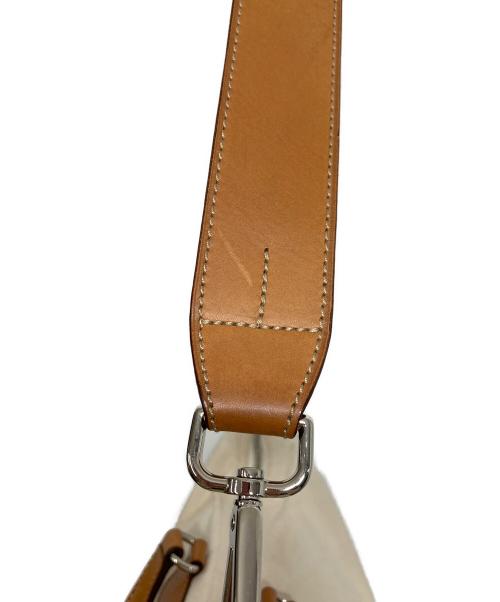 Daniel&Bob（ダニエル＆ボブ）Daniel&Bob (ダニエル＆ボブ) ペルセオ キャンパス×レザー切替2WAYトートバック ベージュの古着・服飾アイテム