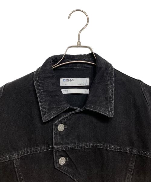 C2H4（シーツーエイチフォー）C2H4 (シーツーエイチフォー) デニムジャケット ブラック サイズ:SMALLの古着・服飾アイテム
