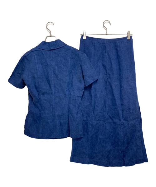 FENDI（フェンディ）FENDI (フェンディ) リネン スカートセットアップ ブルー サイズ:シャツ：F40　スカート：F38の古着・服飾アイテム