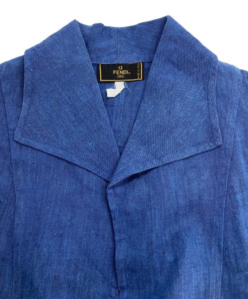 FENDI（フェンディ）FENDI (フェンディ) リネン スカートセットアップ ブルー サイズ:シャツ：F40　スカート：F38の古着・服飾アイテム