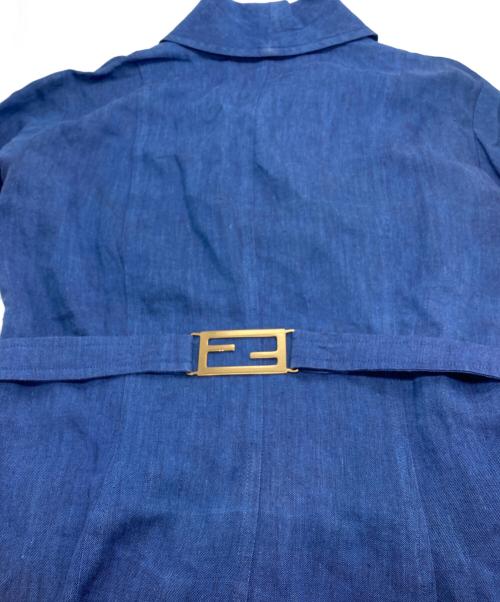 FENDI（フェンディ）FENDI (フェンディ) リネン スカートセットアップ ブルー サイズ:シャツ：F40　スカート：F38の古着・服飾アイテム