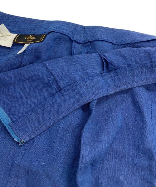 FENDI（フェンディ）FENDI (フェンディ) リネン スカートセットアップ ブルー サイズ:シャツ：F40　スカート：F38の古着・服飾アイテム