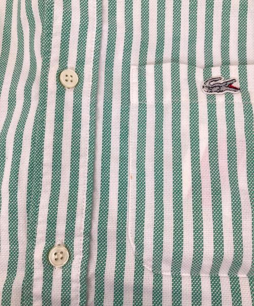 CHEMISE LACOSTE（シュミーズ ラコステ）CHEMISE LACOSTE (シュミーズ ラコステ) ストライプS/Sシャツ グリーン サイズ:無しの古着・服飾アイテム