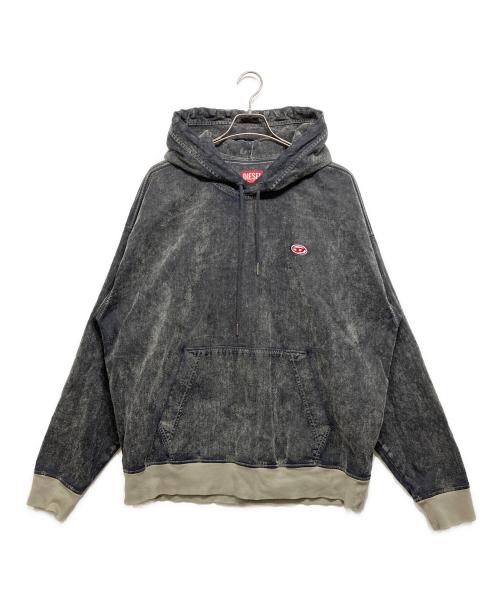 DIESEL（ディーゼル）DIESEL (ディーゼル) D-Um-Rib Track Denim Hoodie ブラック サイズ:XXLの古着・服飾アイテム