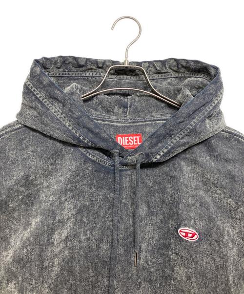 DIESEL（ディーゼル）DIESEL (ディーゼル) D-Um-Rib Track Denim Hoodie ブラック サイズ:XXLの古着・服飾アイテム