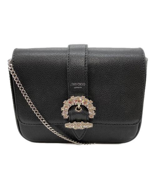 JIMMY CHOO（ジミーチュウ）JIMMY CHOO (ジミーチュウ) Cheri ビジュー チェーンショルダーバッグ ブラックの古着・服飾アイテム