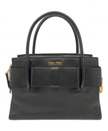 MIU MIU（ミュウミュウ）の古着「マドラスフィオッコ 2WAYショルダーバッグ」｜ブラック
