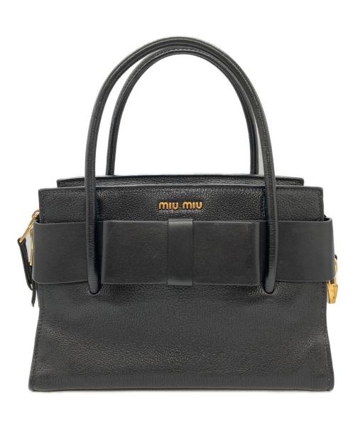 MIU MIU（ミュウミュウ）MIU MIU (ミュウミュウ) マドラスフィオッコ 2WAYショルダーバッグ ブラックの古着・服飾アイテム