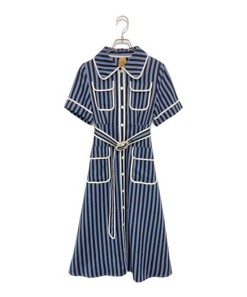 Tnewties（トゥエンティーズ）Tnewties (トゥエンティーズ) ストライプワンピース ブルー サイズ:XSの古着・服飾アイテム