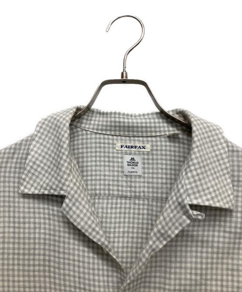 FAIRFAX（フェアファックス）FAIRFAX (フェアファックス) THOMAS MASON (トーマスメイソン) オープンカラーシャツ グレー サイズ:Mの古着・服飾アイテム