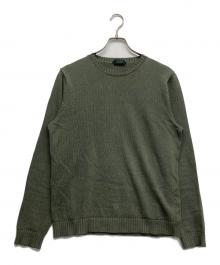 Zanone（ザノーネ）の古着「リネンコットンクルーネックニット」｜グリーン