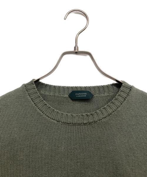 Zanone（ザノーネ）Zanone (ザノーネ) リネンコットンクルーネックニット グリーン サイズ:48の古着・服飾アイテム