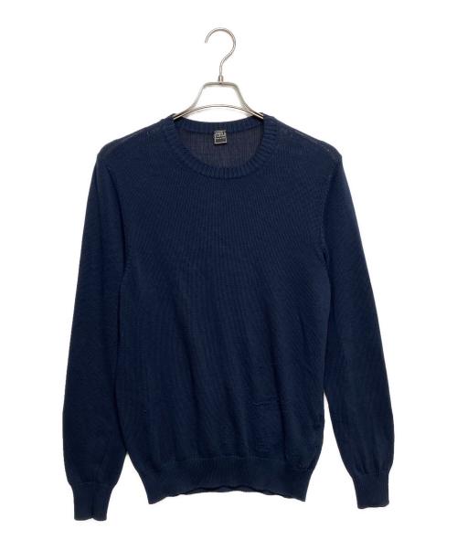 FEDELI（フェデーリ）FEDELI (フェデーリ) スーピマコットンクルーネックニット ネイビー サイズ:48の古着・服飾アイテム