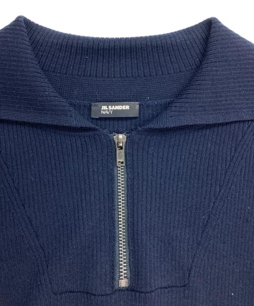 JIL SANDER NAVY（ジルサンダー ネイビー）JIL SANDER NAVY (ジルサンダー ネイビー) アームポケットハーフジップニット ネイビー サイズ:Sの古着・服飾アイテム