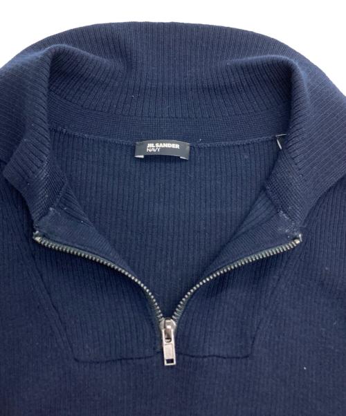 JIL SANDER NAVY（ジルサンダー ネイビー）JIL SANDER NAVY (ジルサンダー ネイビー) アームポケットハーフジップニット ネイビー サイズ:Sの古着・服飾アイテム