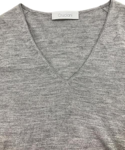 Cruciani（クルチアーニ）Cruciani (クルチアーニ) カシミヤシルク Vネックニット グレー サイズ:38の古着・服飾アイテム