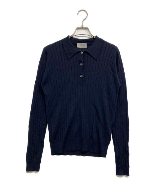 JOHN SMEDLEY（ジョンスメドレー）JOHN SMEDLEY (ジョンスメドレー) ウールニットポロシャツ ネイビー サイズ:Sの古着・服飾アイテム