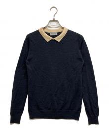 JOHN SMEDLEY（ジョンスメドレー）の古着「ニットポロシャツ」｜ネイビー