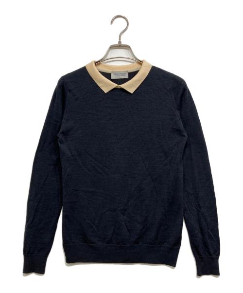 JOHN SMEDLEY（ジョンスメドレー）JOHN SMEDLEY (ジョンスメドレー) ニットポロシャツ ネイビー サイズ:Sの古着・服飾アイテム